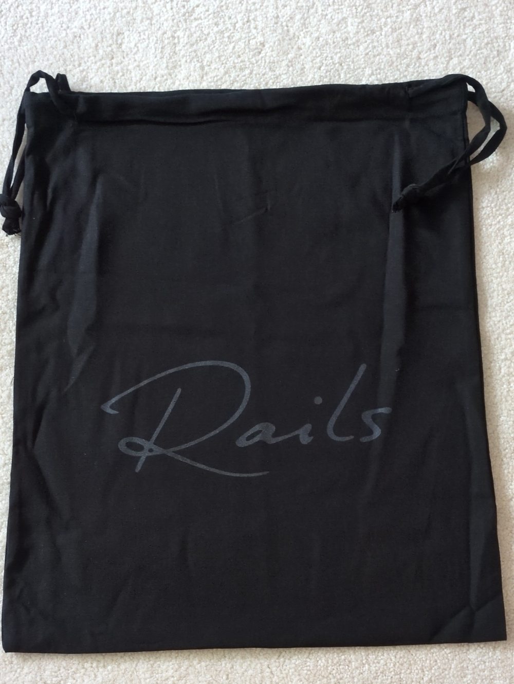 New Rails Dustbag Drawstring Unused Black